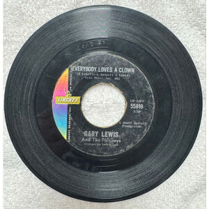 1965 Liberty Records 45 RPM Gary Lewis & The Playboys “Everybody Loves A Clown”